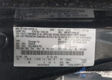 2015 Ford Focus St z USA, uszkodzony, nr VIN 1FADP3L93FL347814